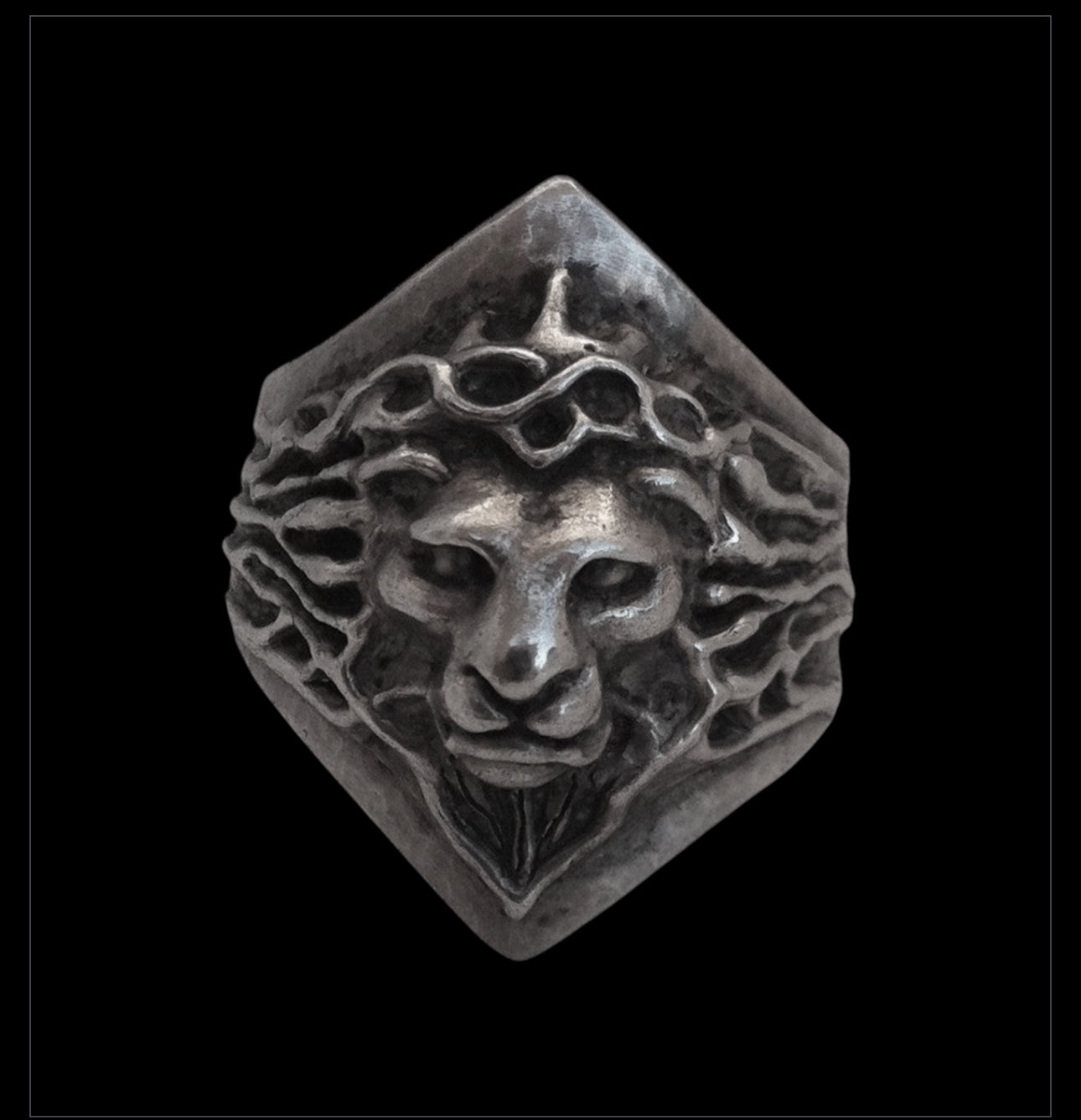 Sterling Silver Lion Head Ring