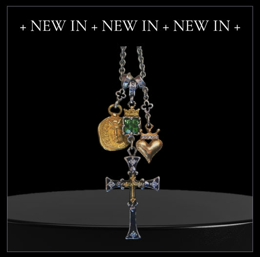 Triple Charm Gold & Silver Cross Necklace