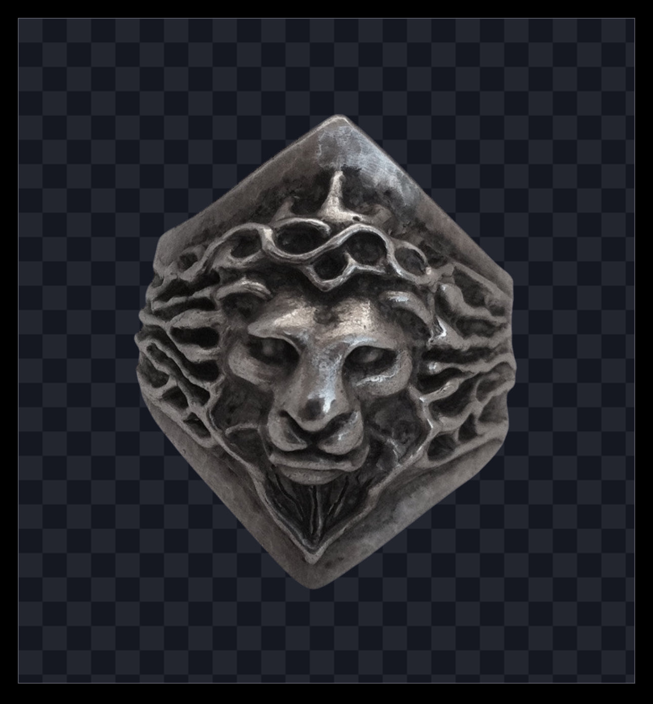 Sterling Silver Lion Head Ring