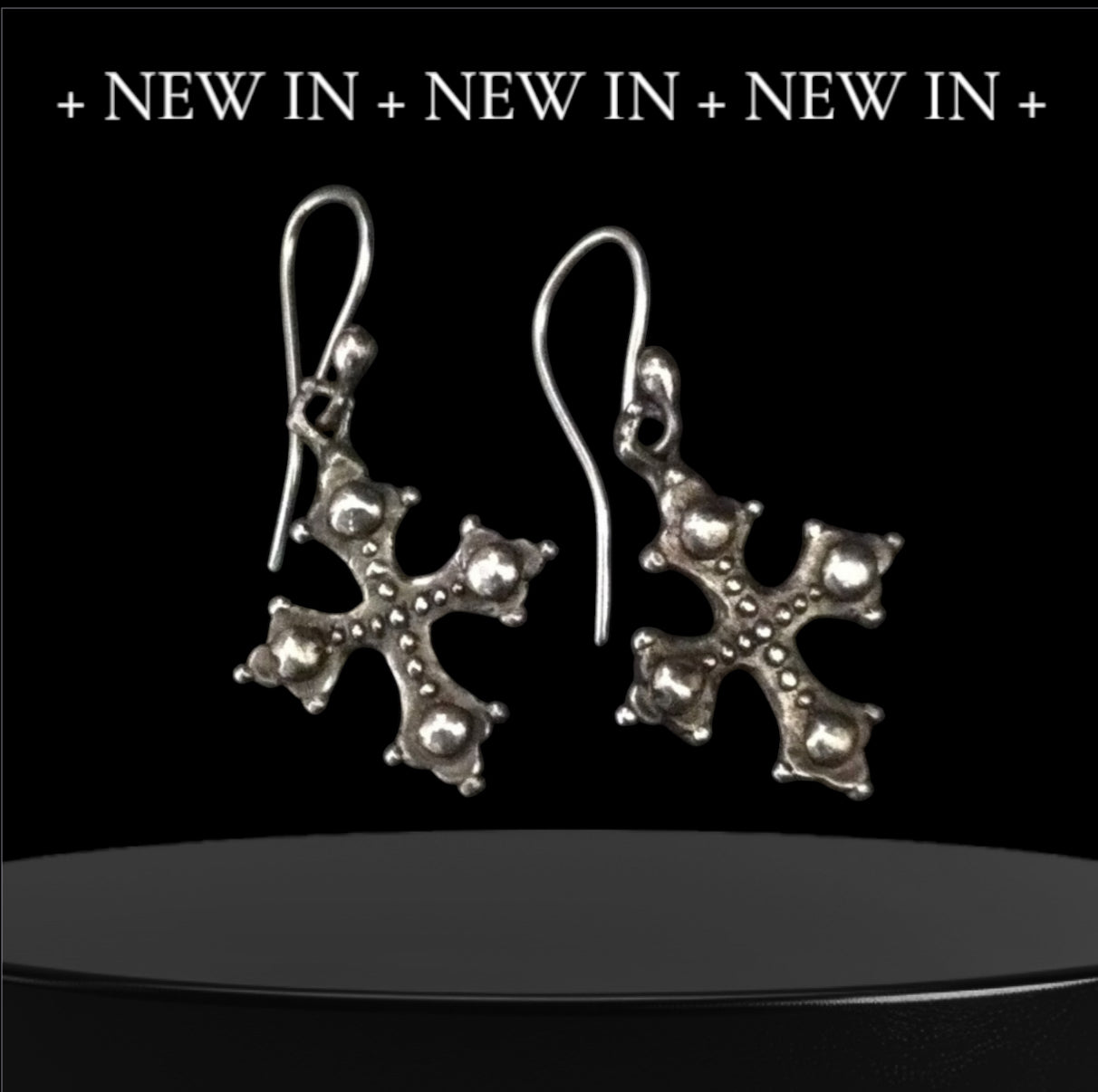 Sterling Silver Cross Hook Earrings