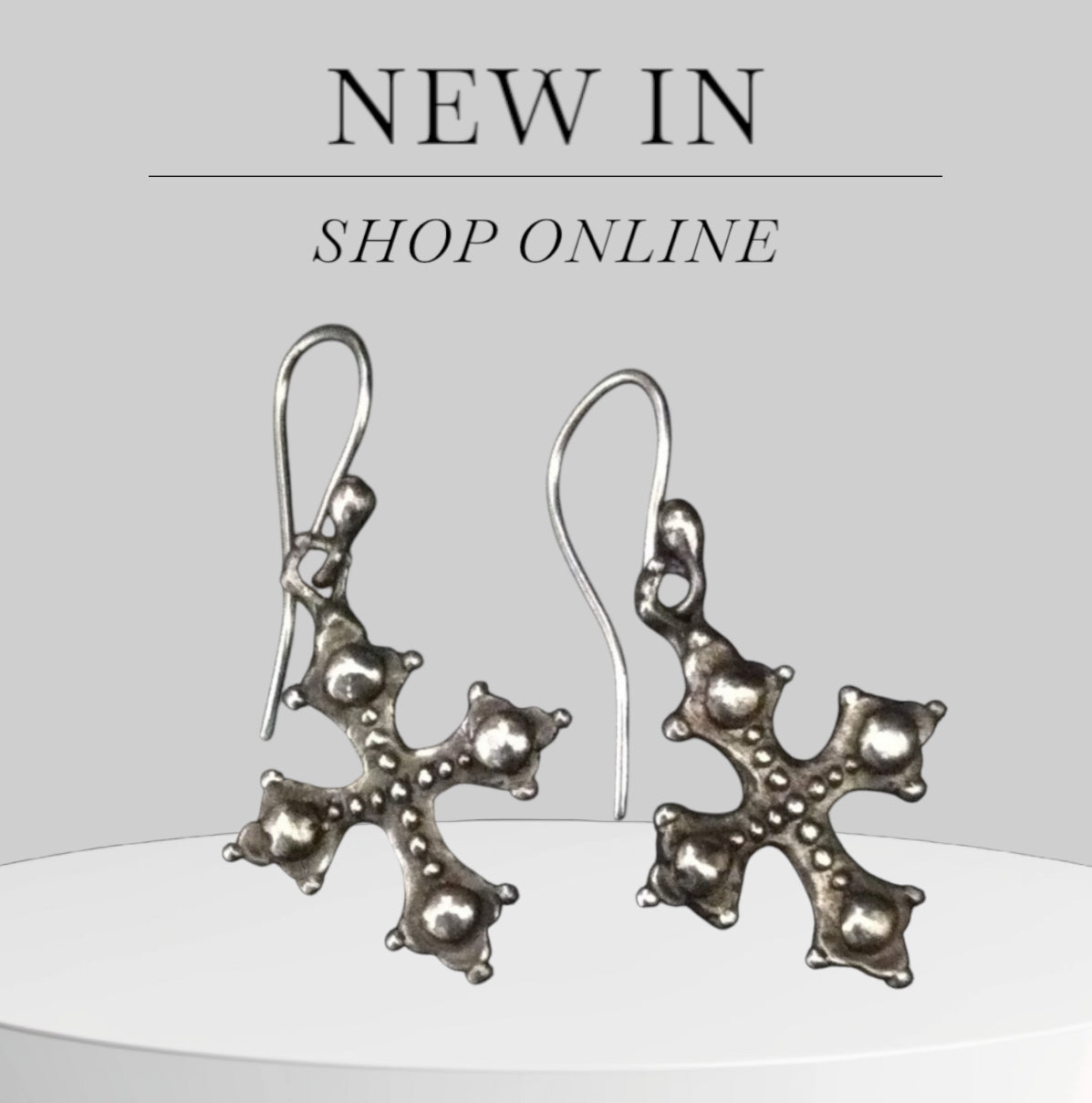 Sterling Silver Cross Hook Earrings