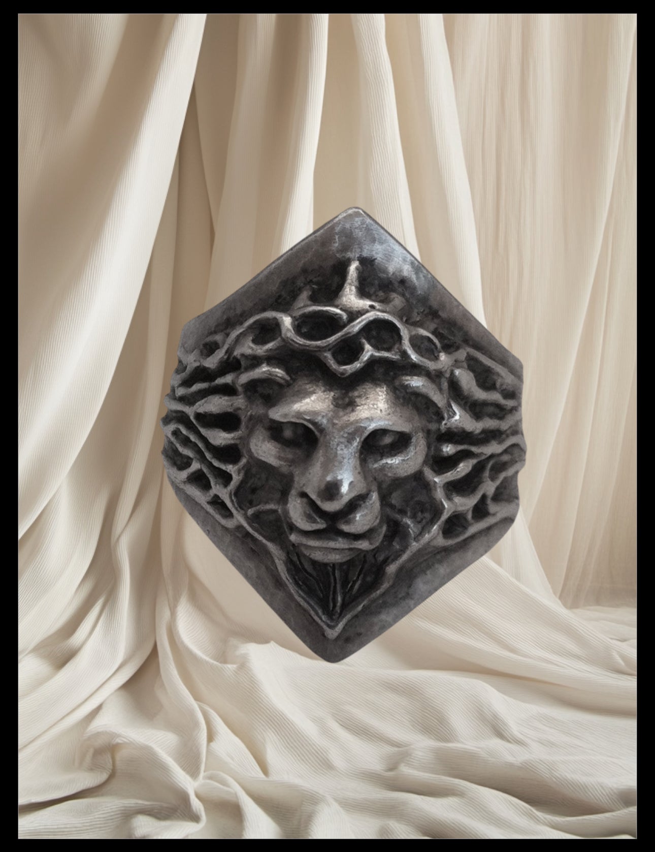 Sterling Silver Lion Head Ring