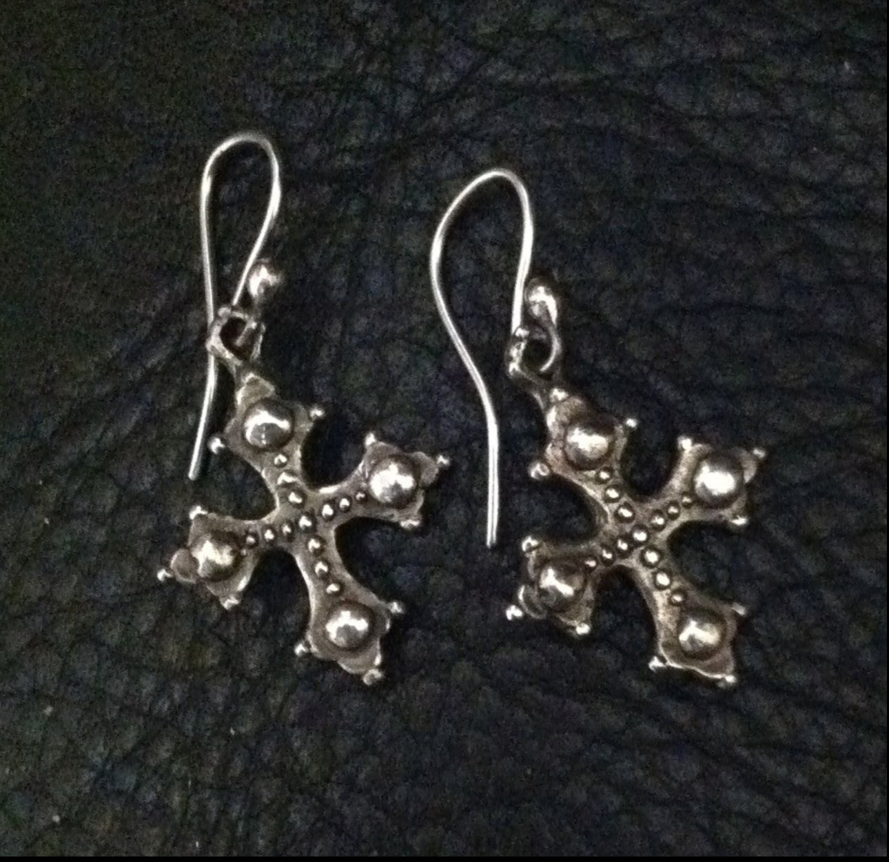 Sterling Silver Cross Hook Earrings