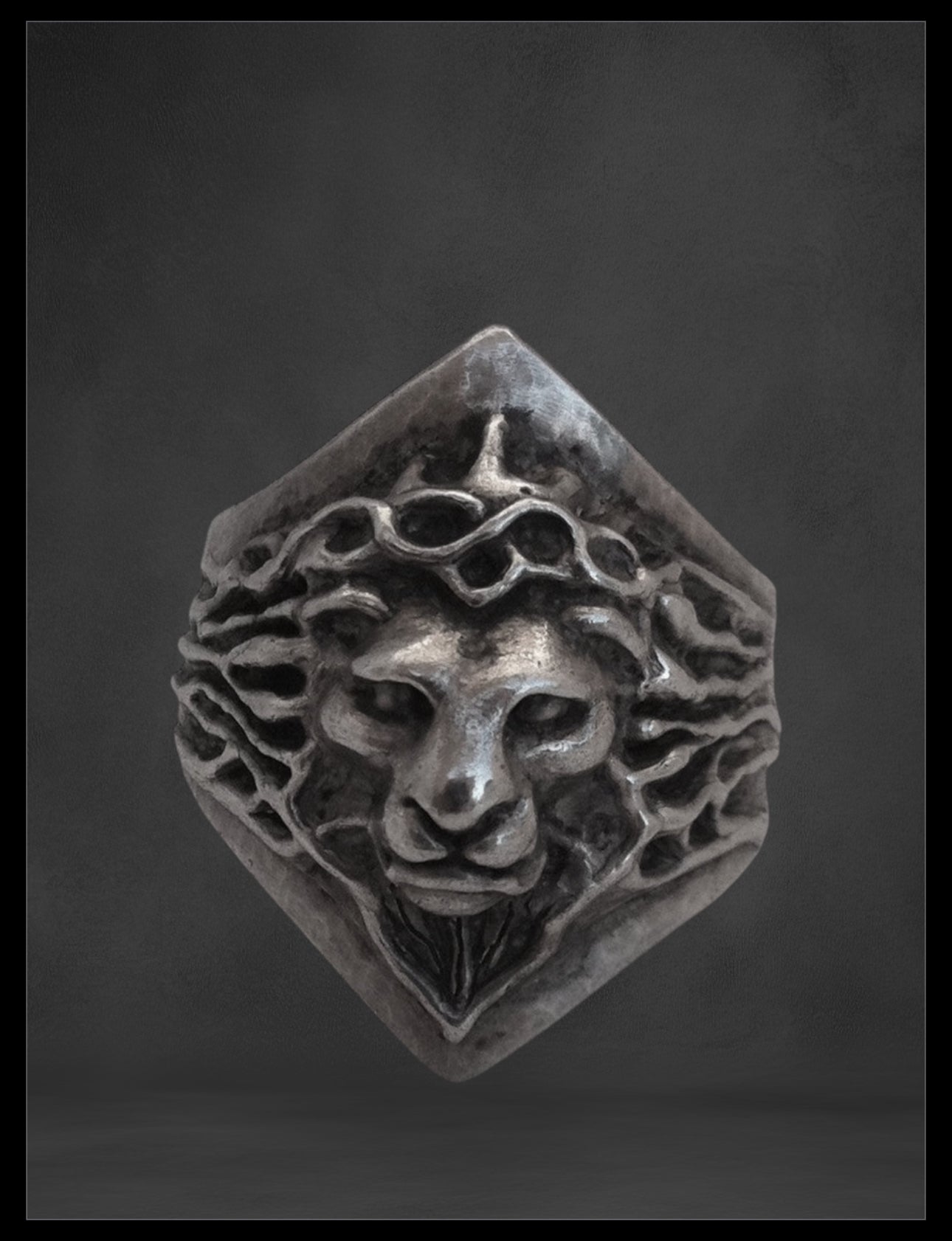 Sterling Silver Lion Head Ring