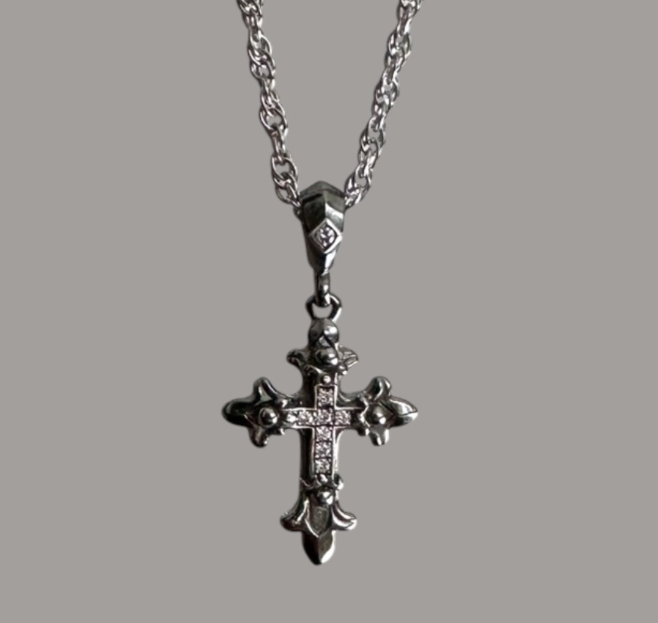 Double Fleur de Lis Cross