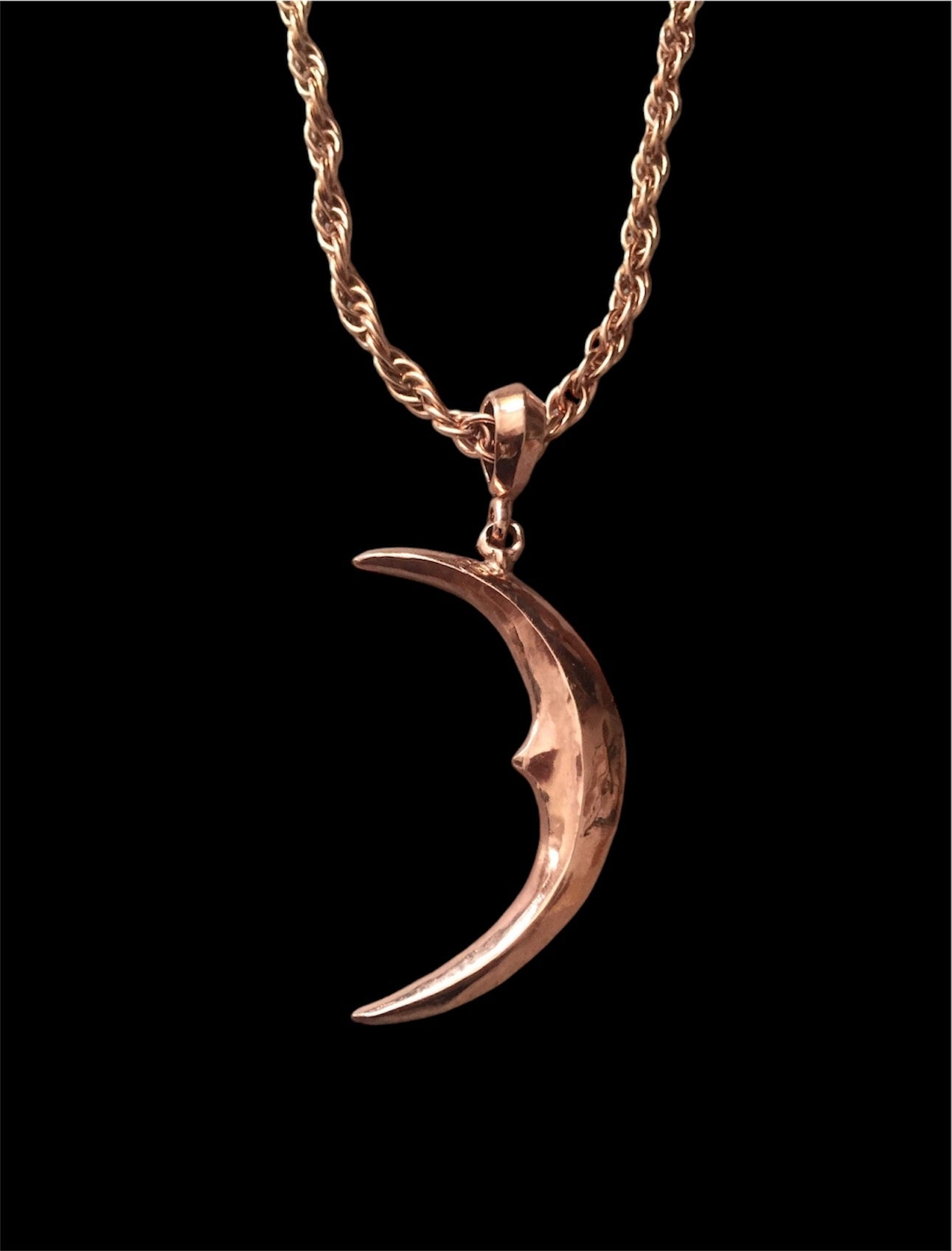 Necklace - Rose Crescent Moon & Dimaond