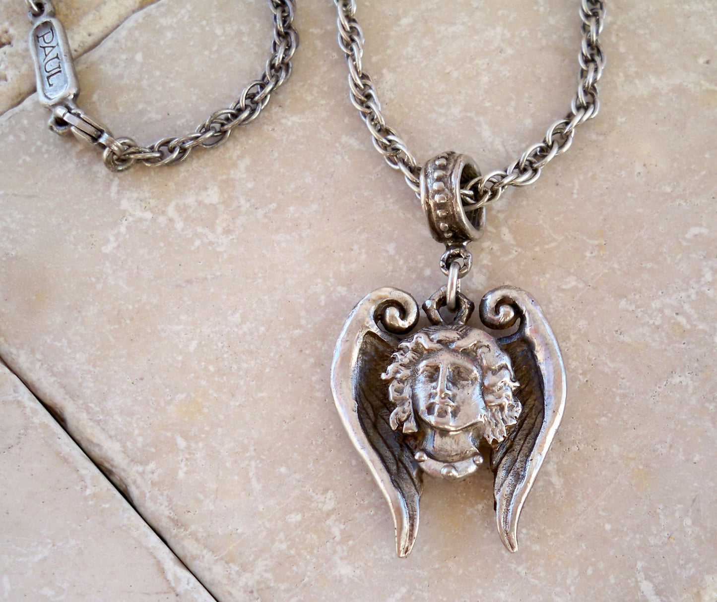Sterling Silver Guardian Angel Necklace