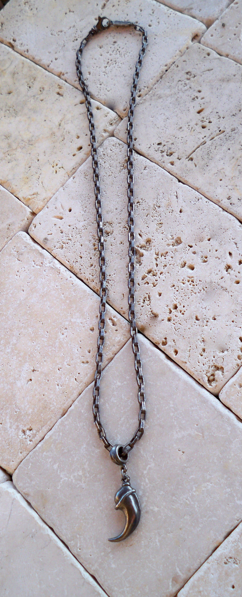 Sterling Silver Cougar Claw Necklace by Roman Paul