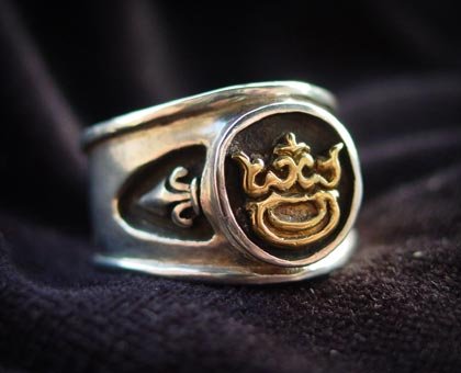 ring gold crown silver sterling