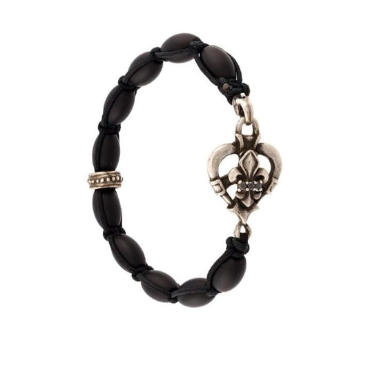 Bracelet - Dragon Heart & Fleur de Lis with Black Diamonds