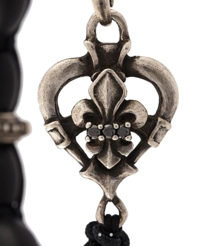 Bracelet - Dragon Heart & Fleur de Lis with Black Diamonds