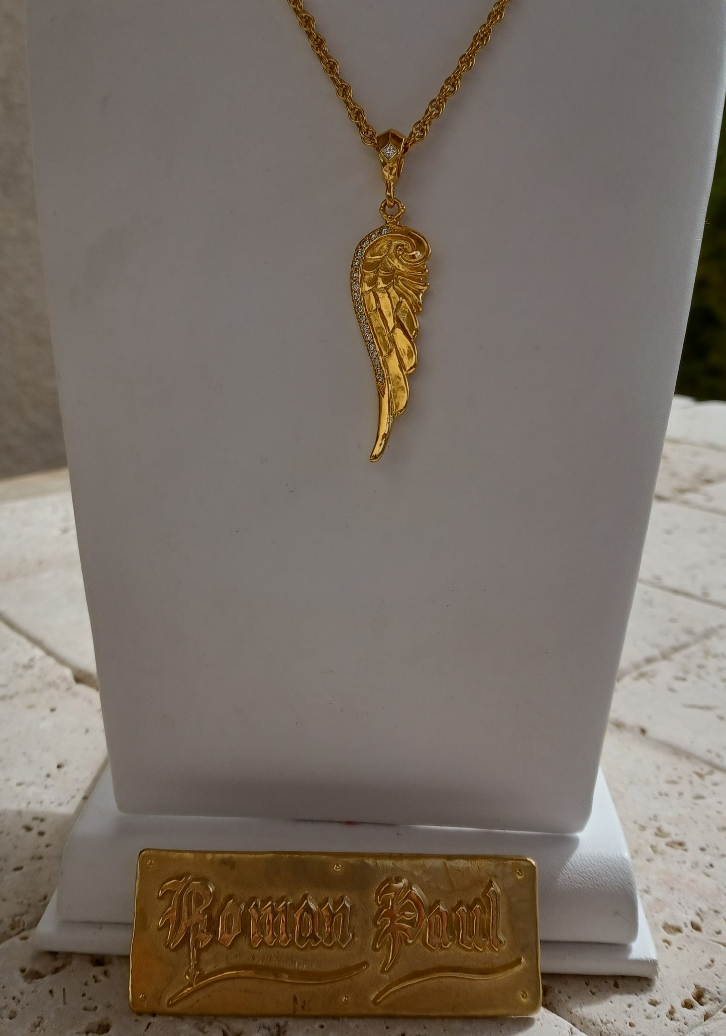 Necklace - Angel Wing & Diamonds