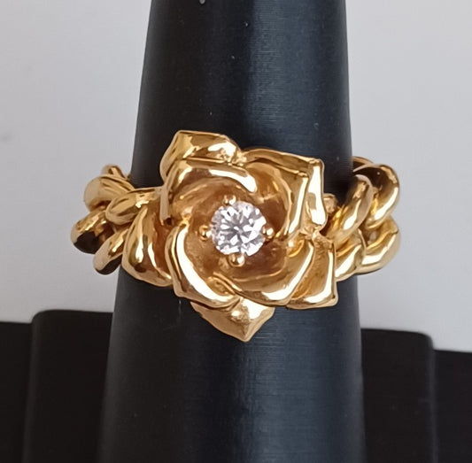 Ring - Rose & Diamond