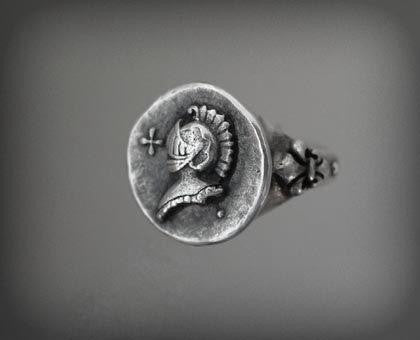 Sterling Silver Fleur De Lis Knight Ring by Roman Paul
