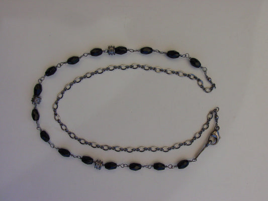 Black Platinum Plated Silver Anklet by Roman Paul