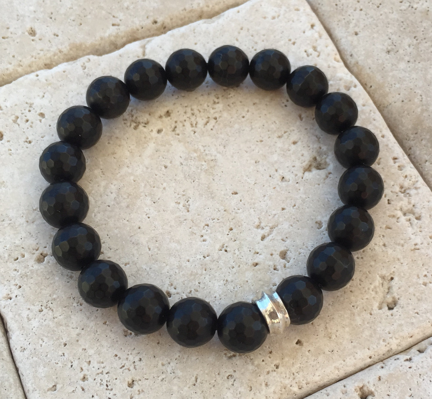 Stretcher Bracelet with Silver Roundel