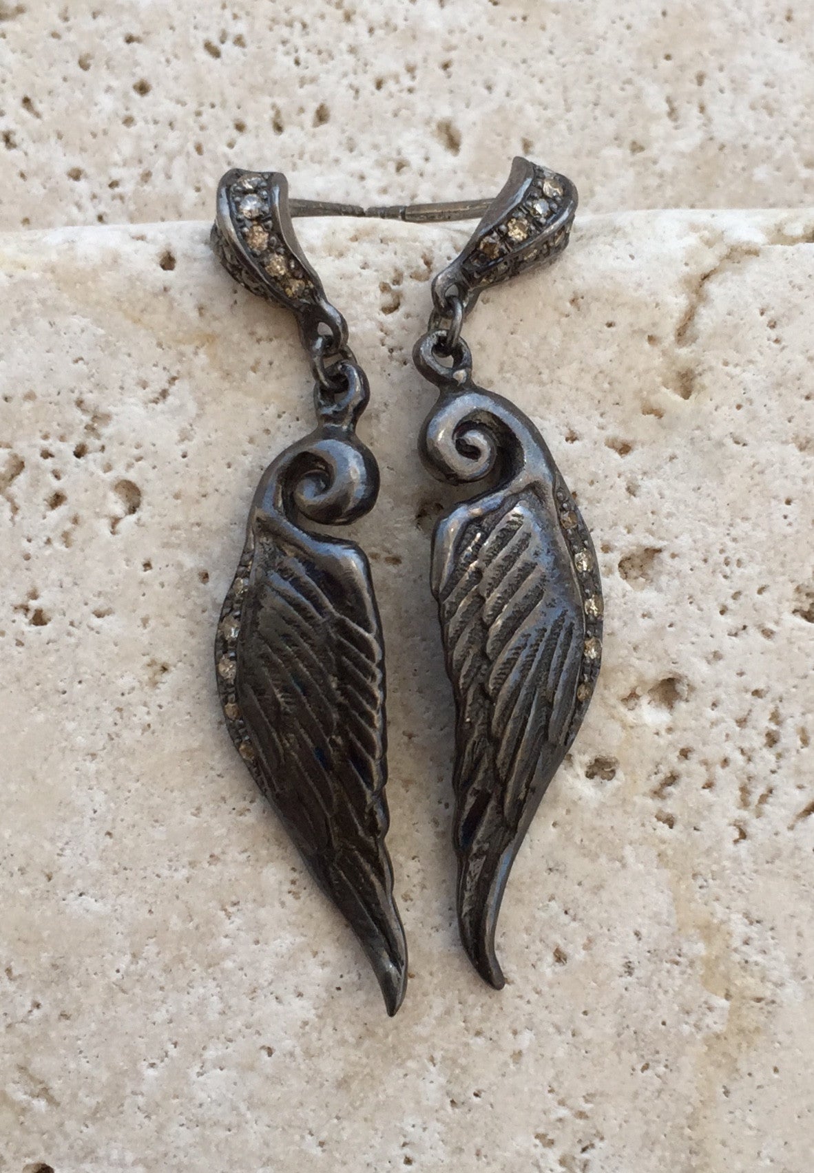 Sterling Silver Diamond wings