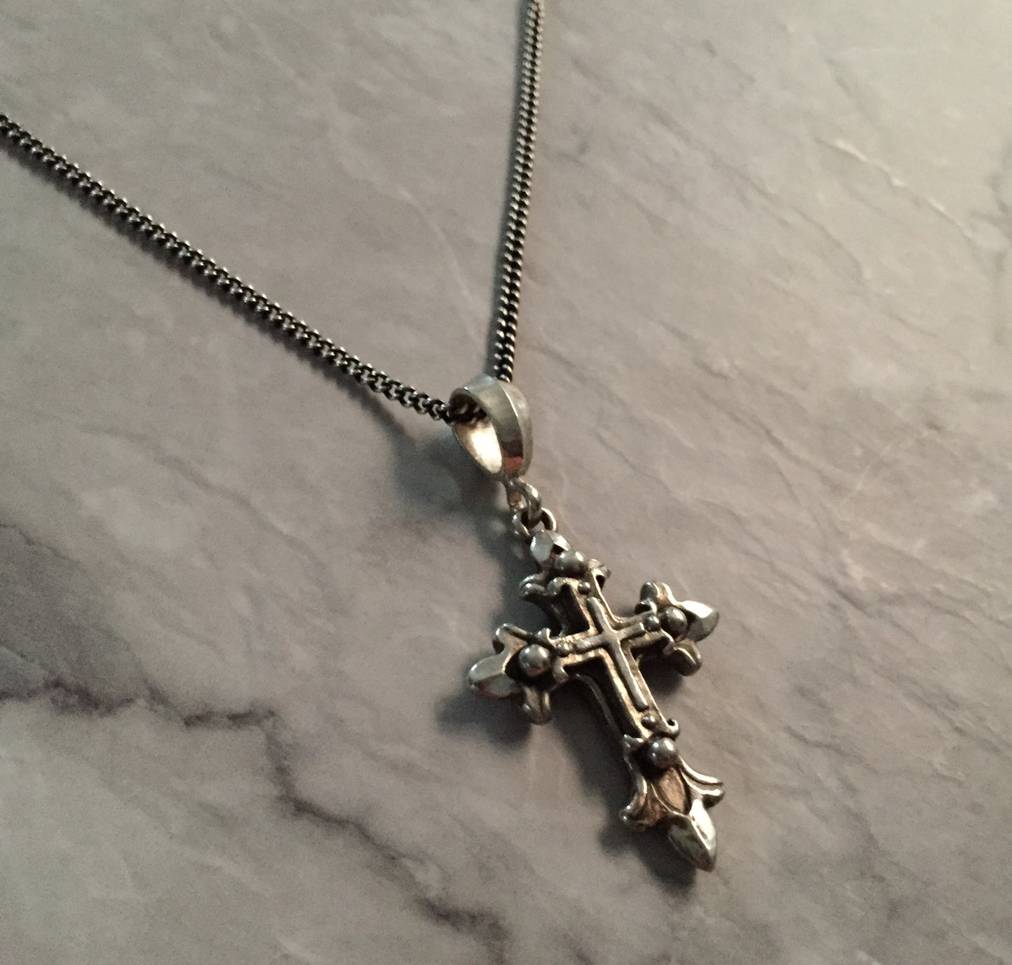 Necklace - Silver Triple Cross