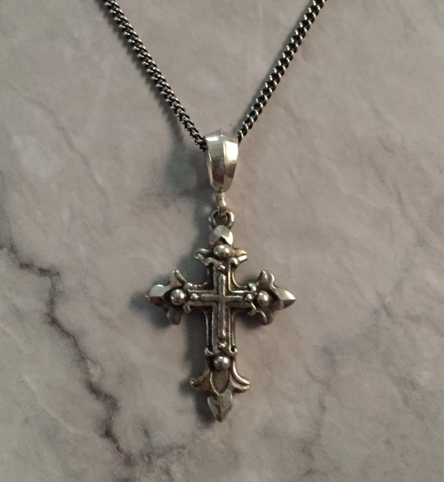 Necklace - Silver Triple Cross