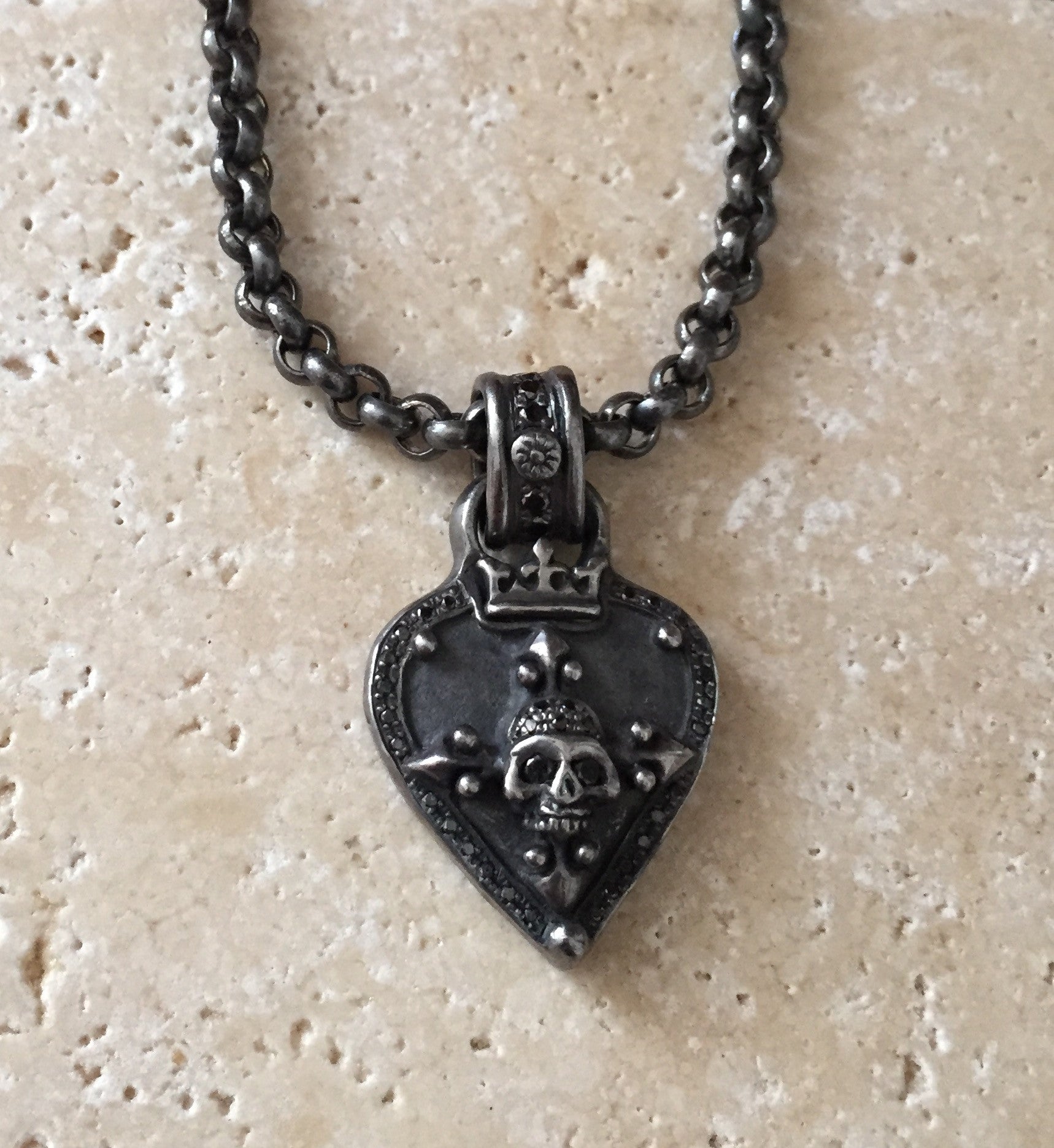 Diamond Guitar Pick Necklace by Roman Paul