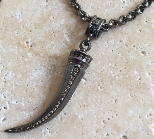 Necklace - Diamond Italian Horn by Roman Paul