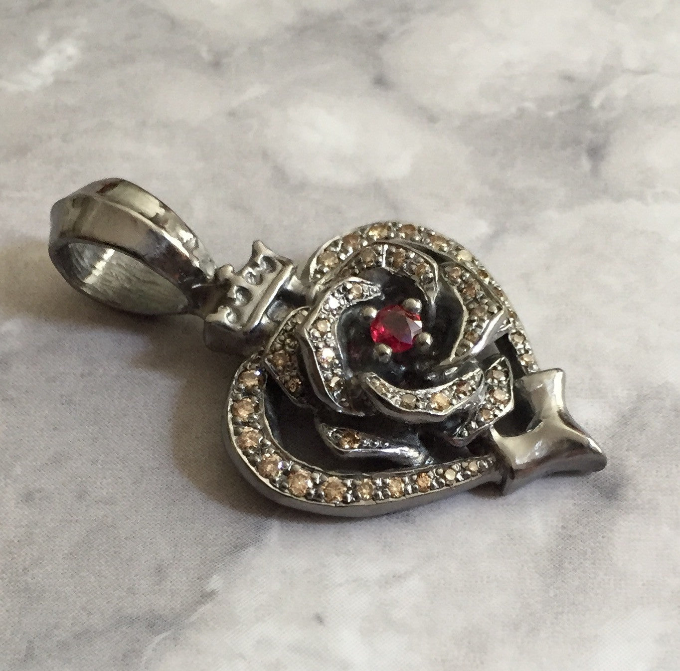 Diamond Rose Heart & Ruby Roman Paul