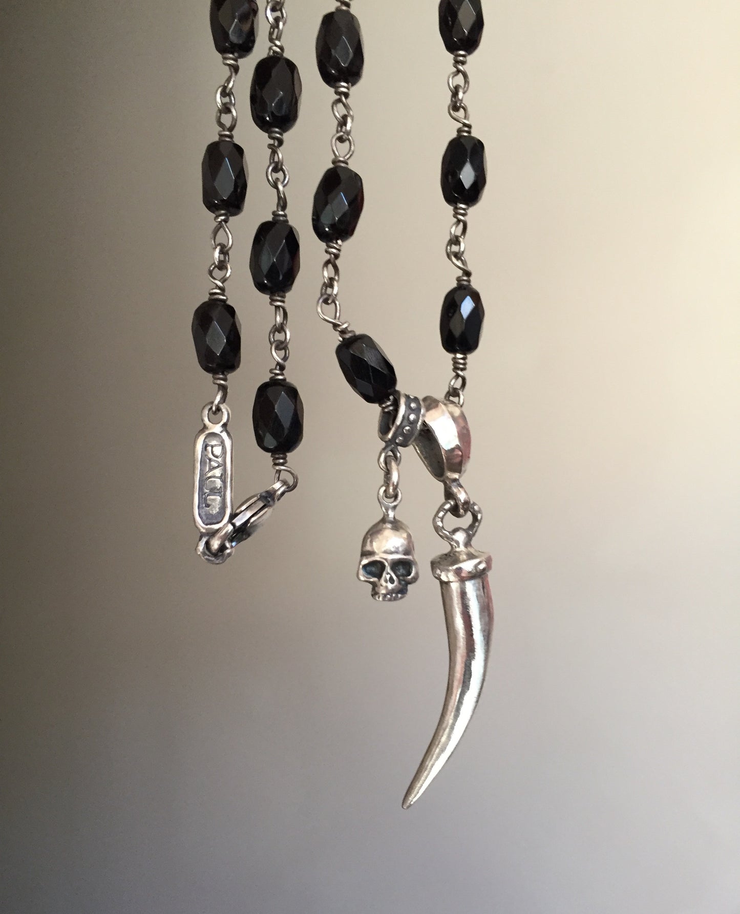 Necklace - Italian Horn & Skull Jon Bon Jovi Favorite by Roman Paul
