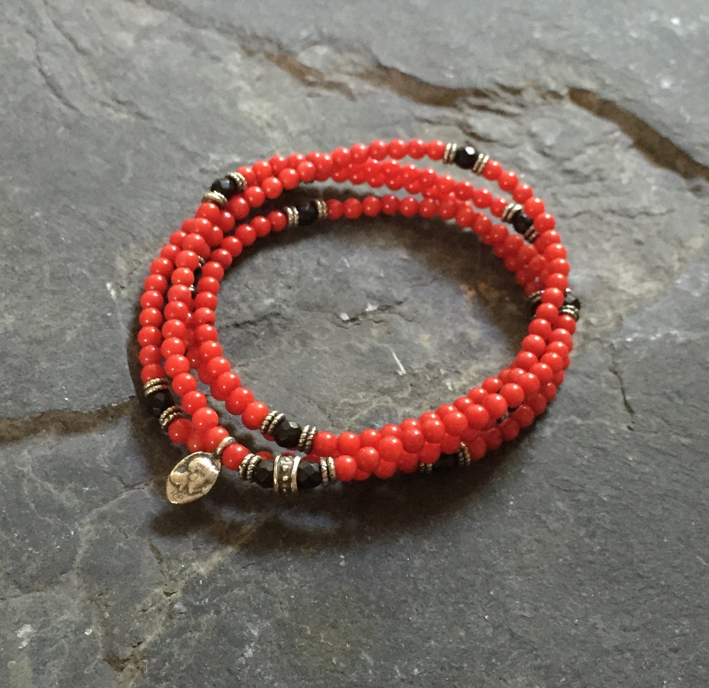 Necklace - Red Coral and Coin