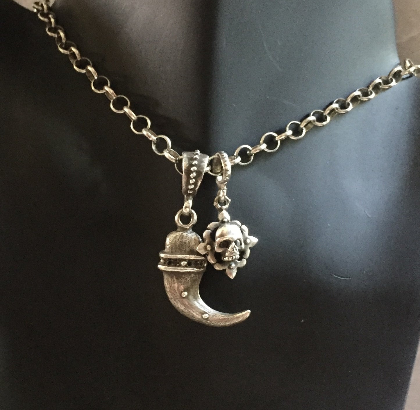 Necklace - Skull and Talon & Black Diamonds
