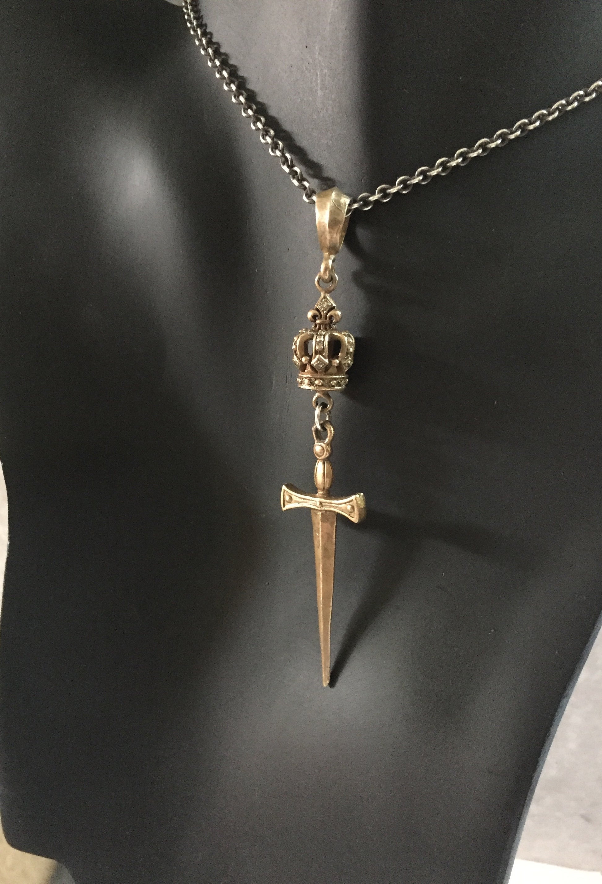 Necklace - Crown and Sword by Roman Paul