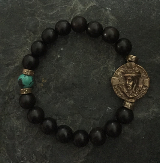 Bracelet - Bronze King Medallion & Turquoise