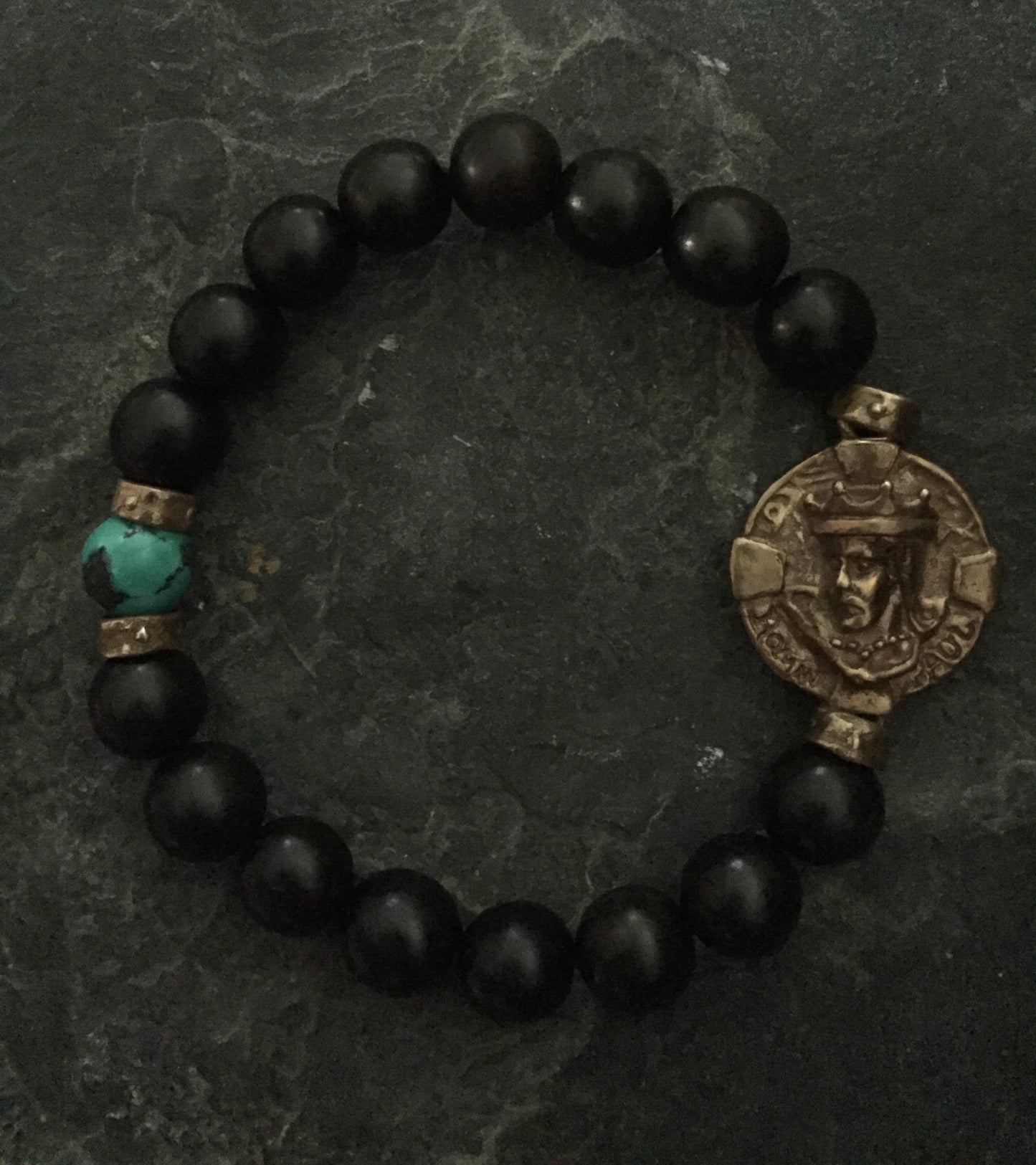 Bracelet - Bronze King Medallion & Turquoise
