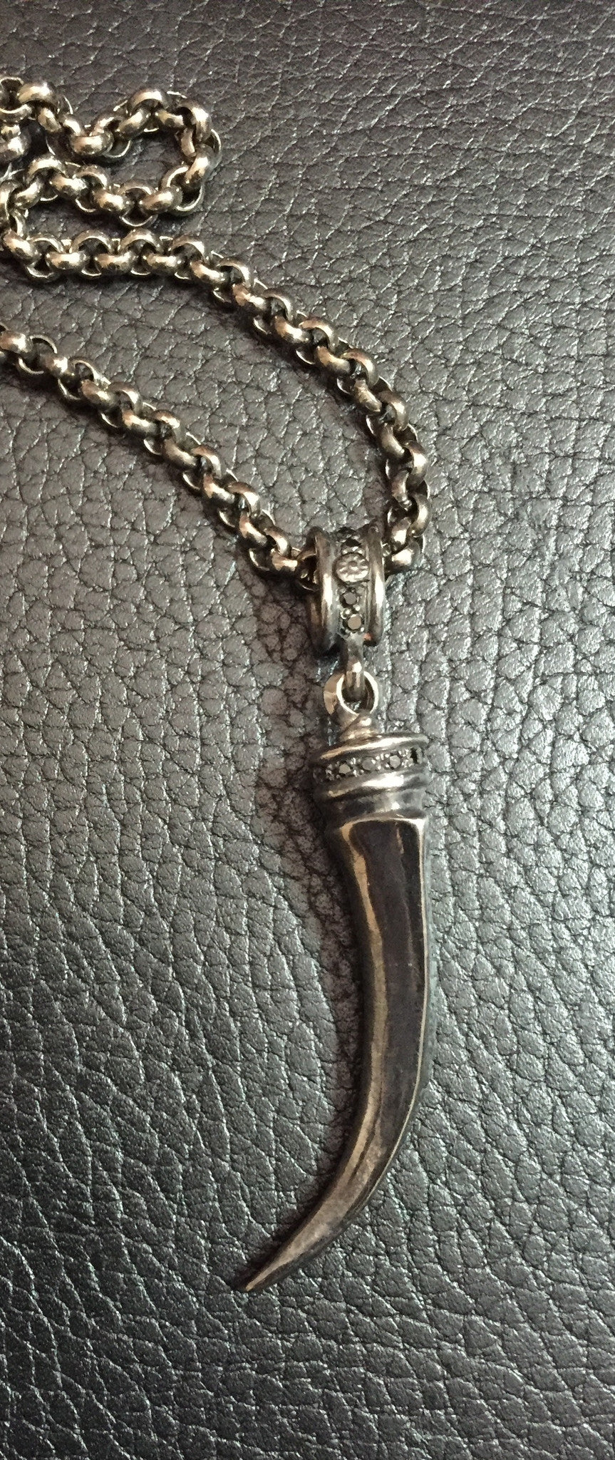 Necklace - Silver Italian Horn by Roman Paul