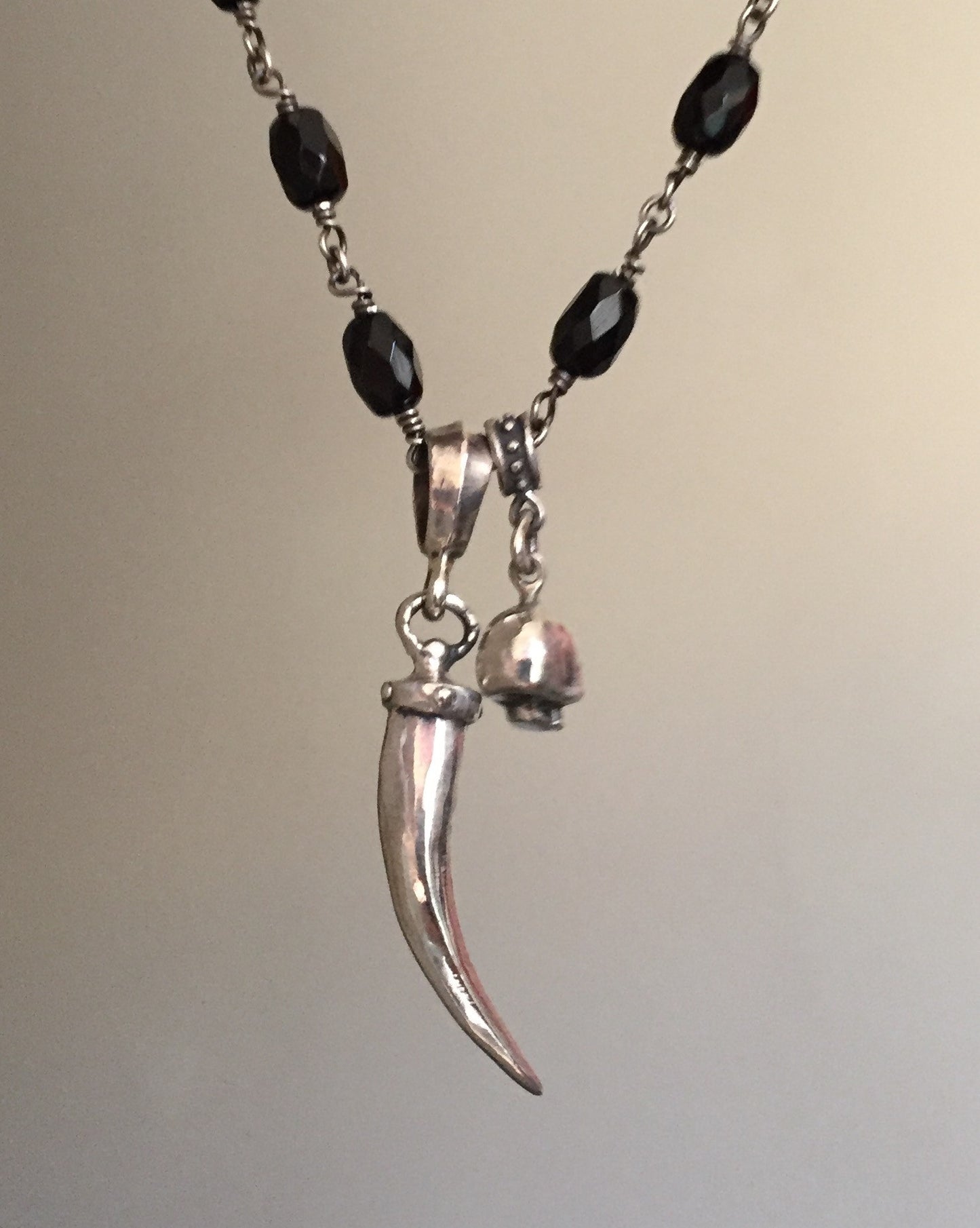 Necklace - Italian Horn & Skull Jon Bon Jovi Favorite