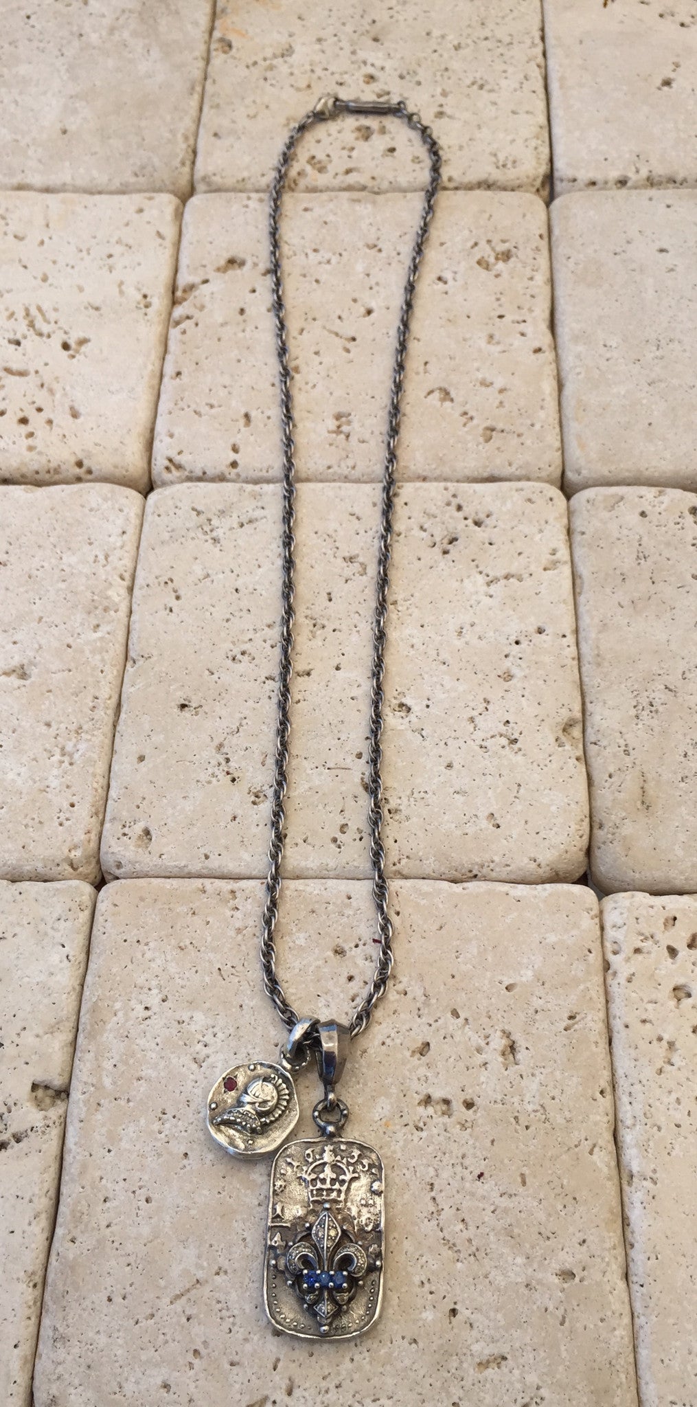 Silver Diamond Pave Fleur de LIs by Roman Paul