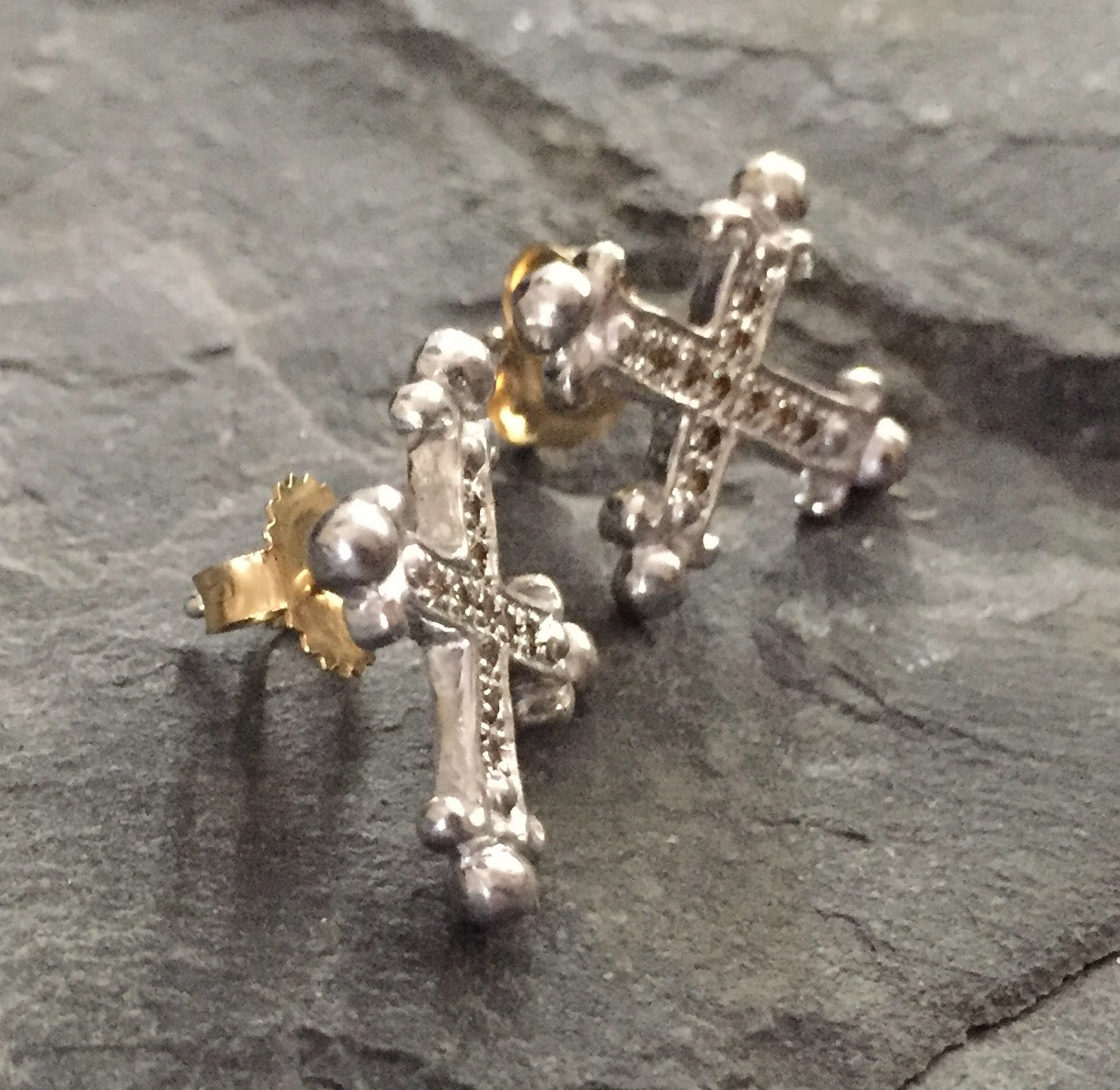 Earrings - Diamond Cross