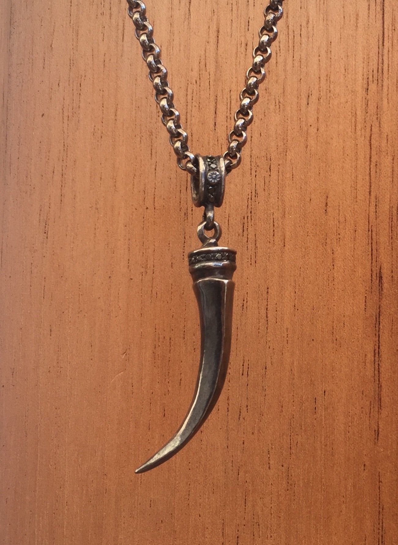 Silver Italian Horn & Diamonds by Roman Paul