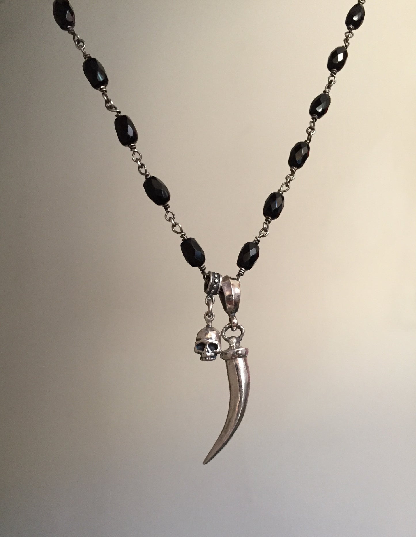 Necklace - Italian Horn & Skull Jon Bon Jovi Favorite