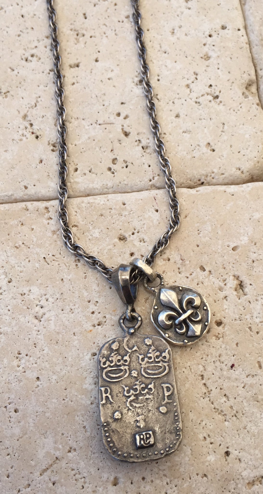 Sterling Silver Diamond Pave Fleur de LIs