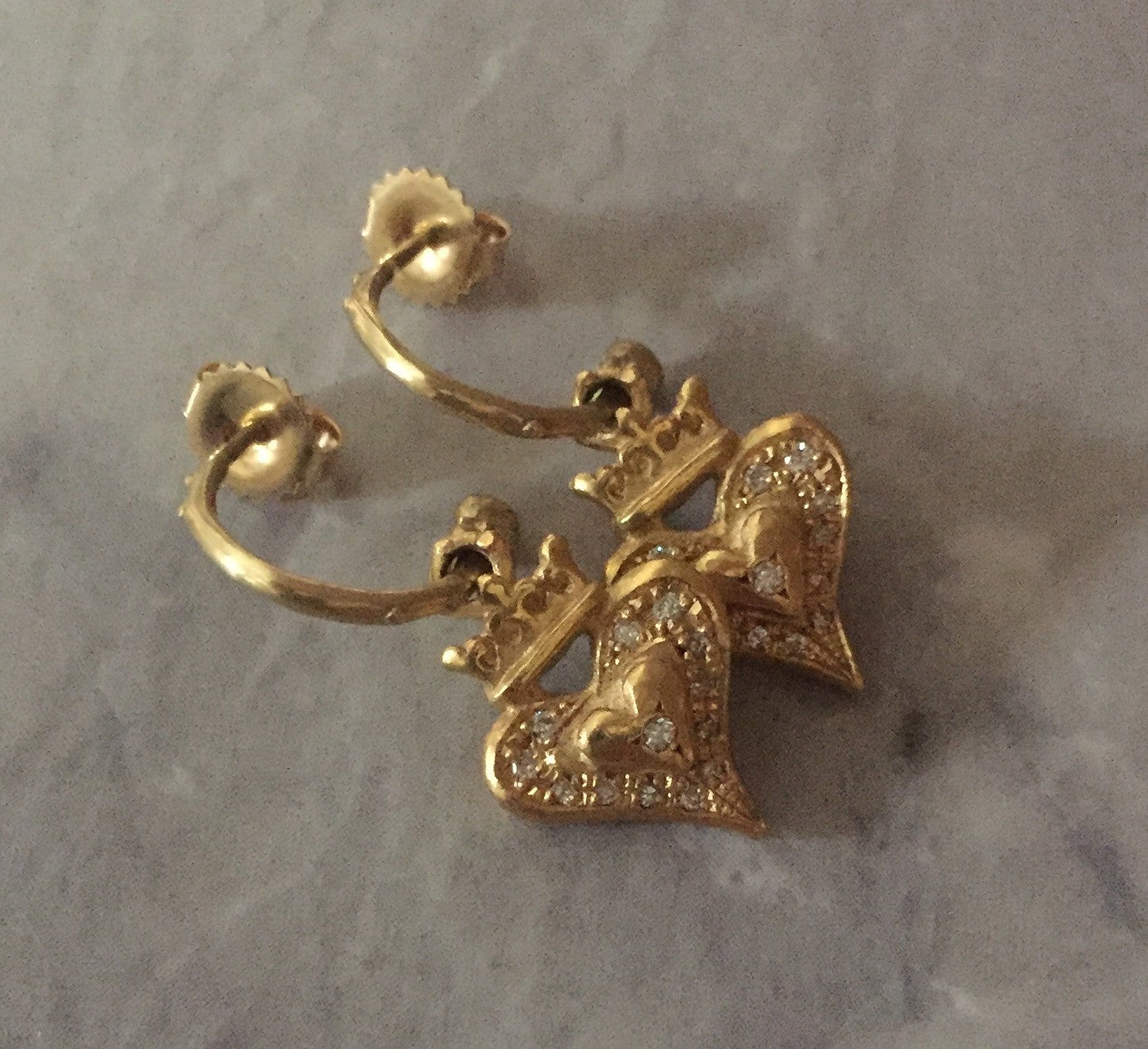 Earrings - My Heart in Your Heart 18gold & Diamonds by Roman Paul