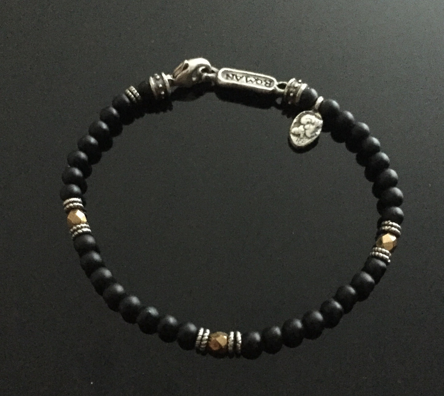 Bracelet - Silver Roundels w New Golden Hematite Beads