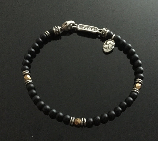 Bracelet - Silver Roundels w New Golden Hematite Beads