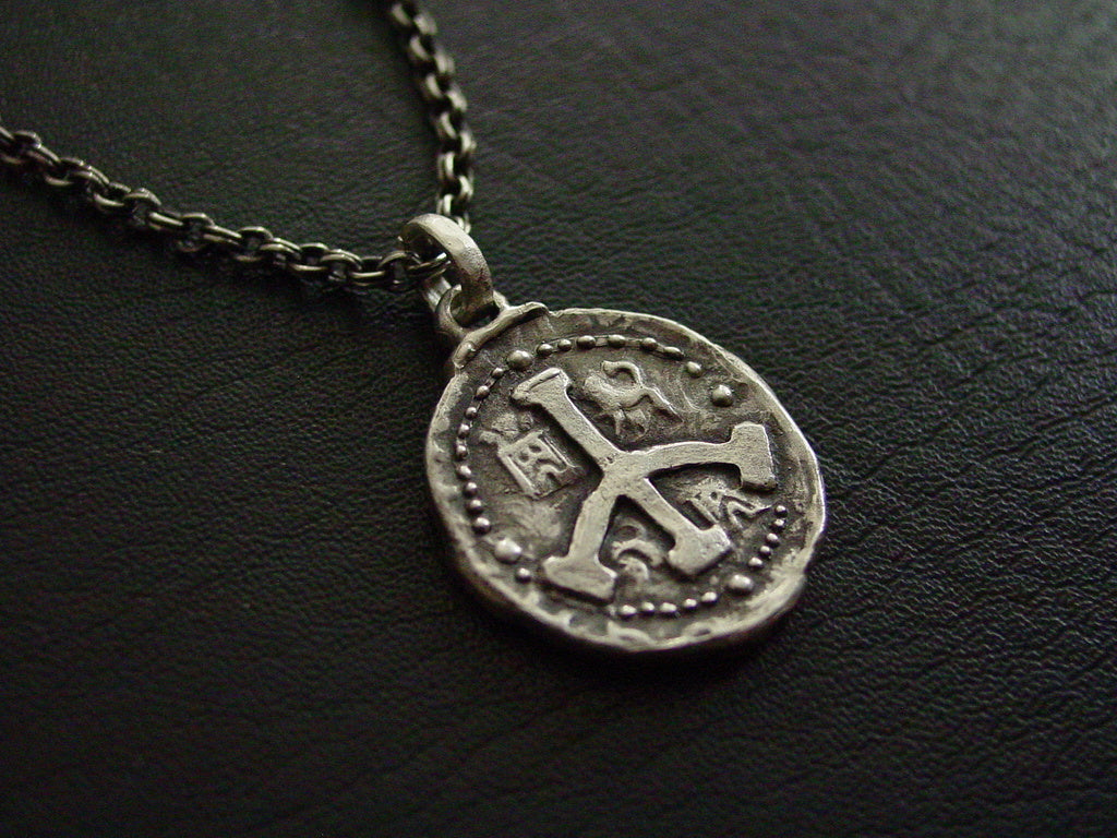 Sterling Silver Peace Sign Medallion Necklace