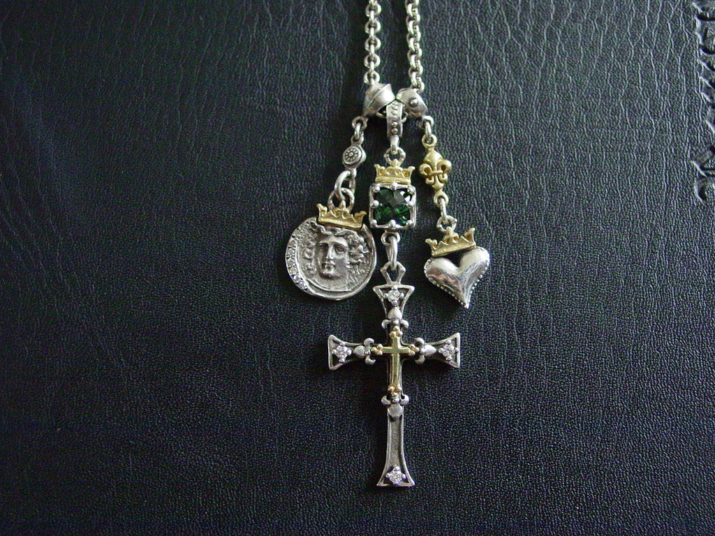 Diamond Cross Green Turmaline by Roman Paul