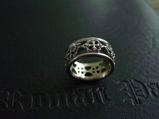 Sterling Silver Knights Templar Crosses Men's Wedding Ring