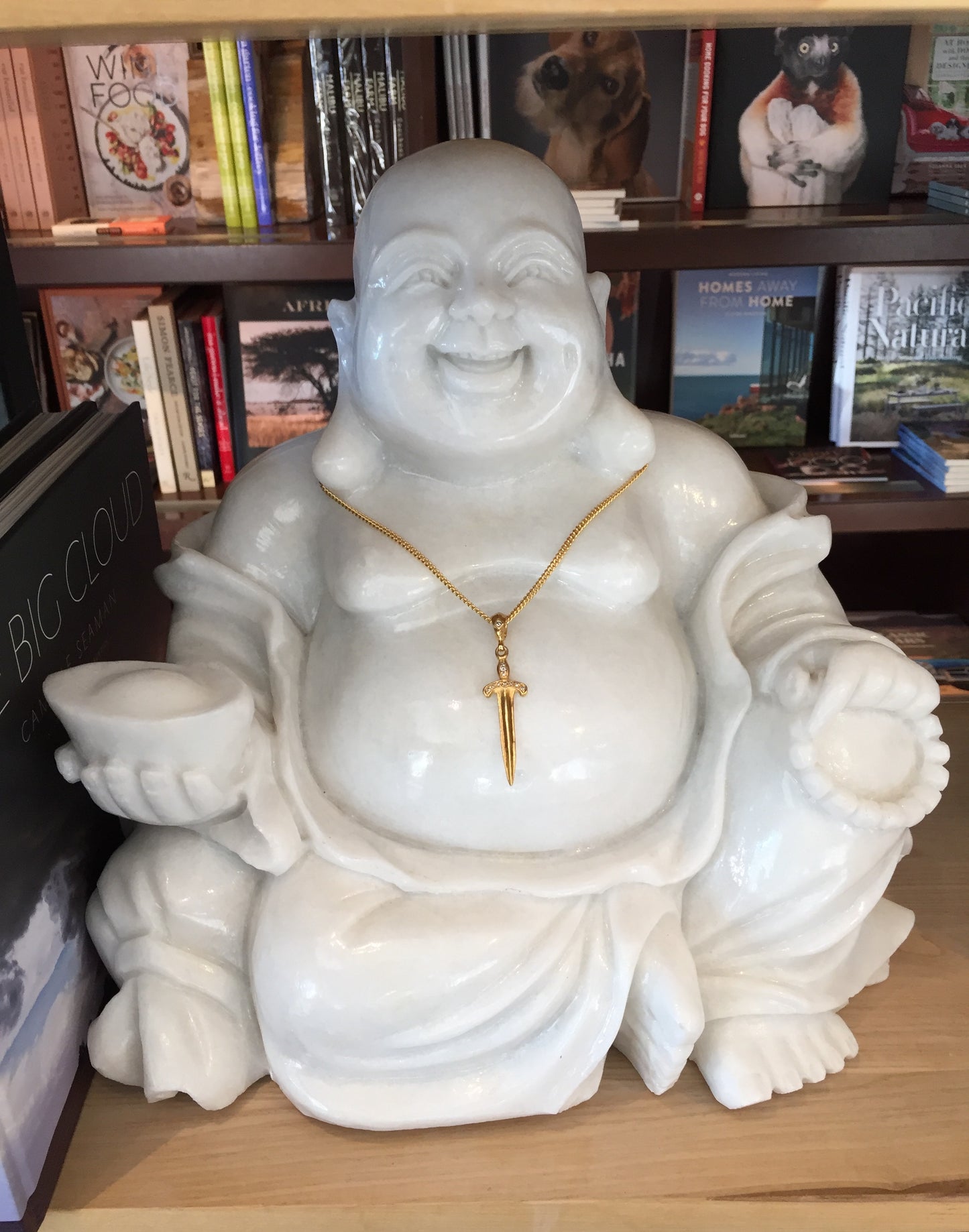 Necklace - Golden Knight's Sword With Diamonds