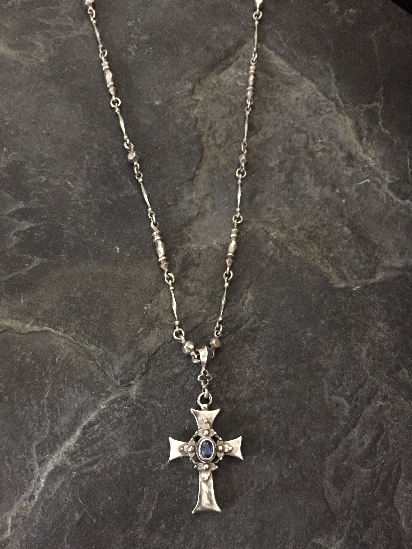 Necklace - Gothic Iolite Cross