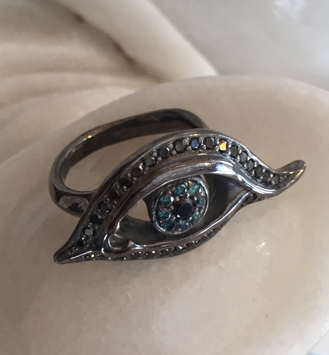 Ring - Platinum olated Silver Diamond Fashion Eye by Roman Paul