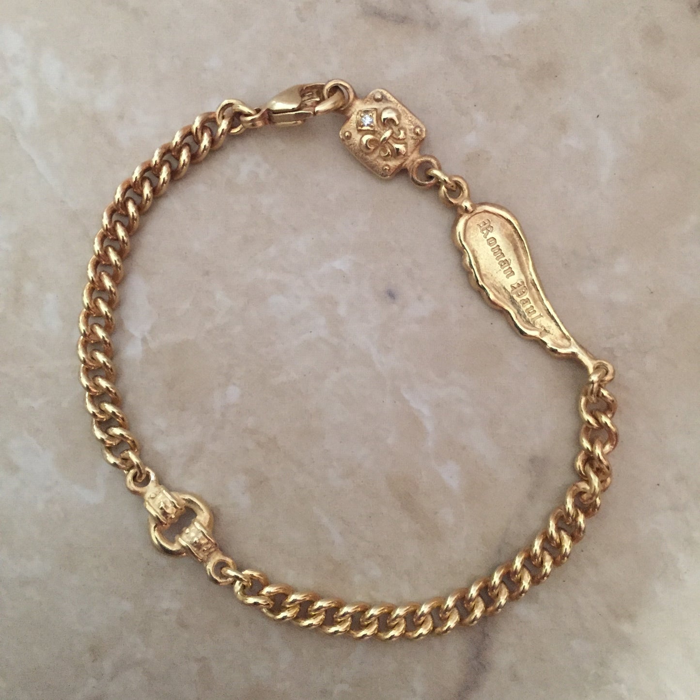 Bracelet - Angel Wing with Fleur de Lis