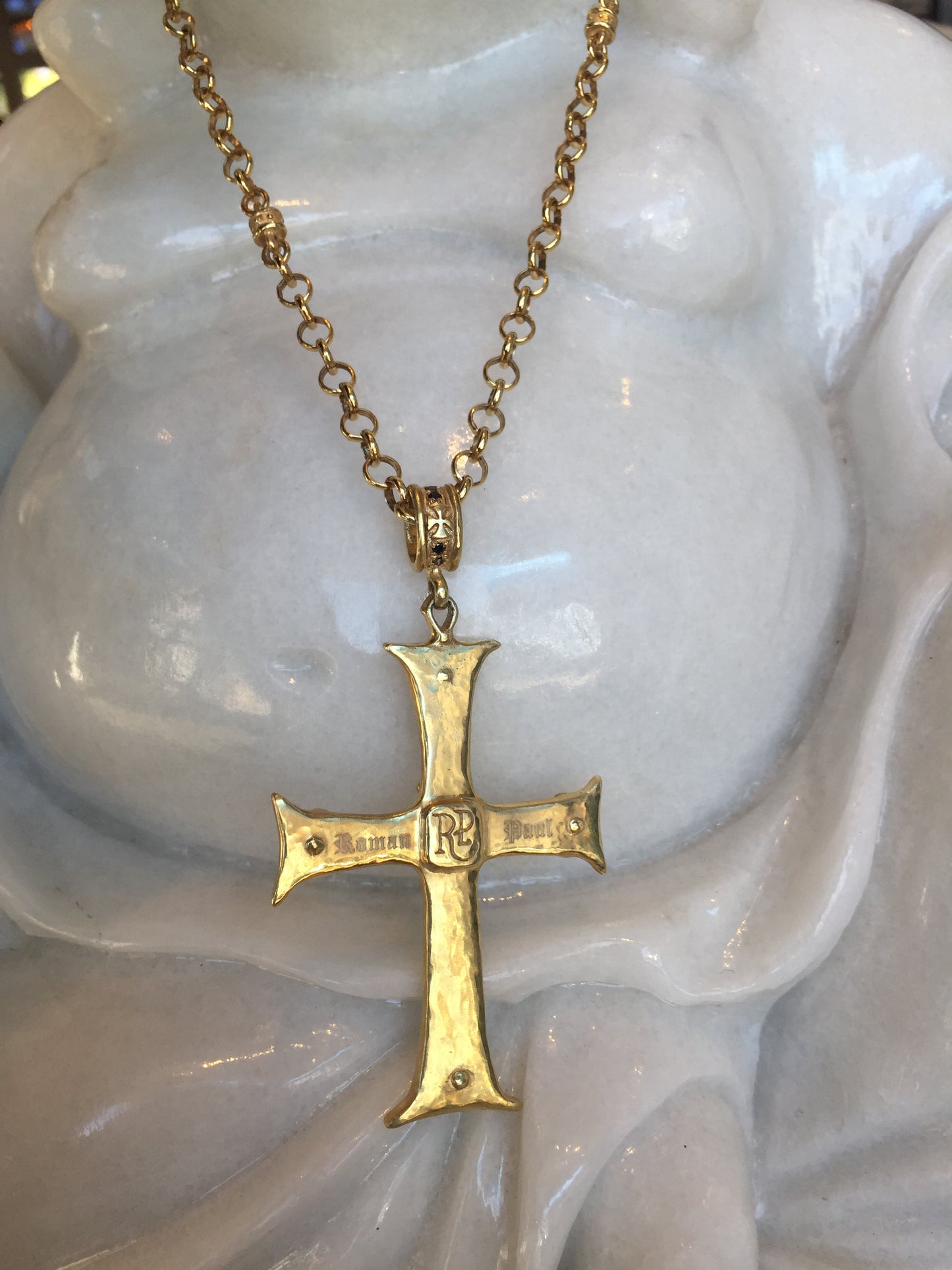 Necklace - Silver 18 k gold plated set with rubies and diamonds Renaissance Diamond and Rubies Cross